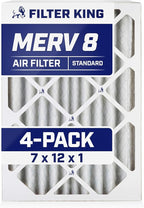 Filter King 7x12x1 Air Filter | 4-PACK | MERV 8 HVAC Pleated A/C Furnace by FilterKing