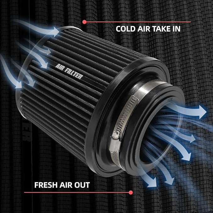 3" 3.5" 4" Inlet Car Replacement Cold Air Intake Filter 76mm 89mm 102mm 3 Sizes - Image 4