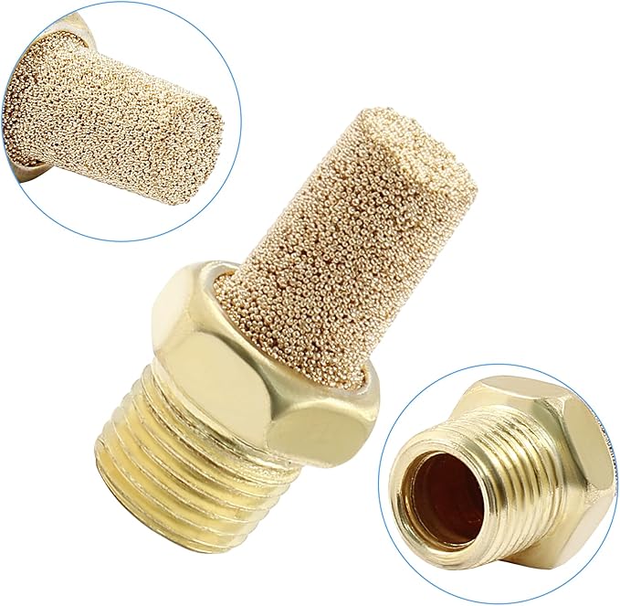 10 Pack 1/8" Male Thread Pneumatic Brass Exhaust Muffler Filter Air Pneumatic - Image 3