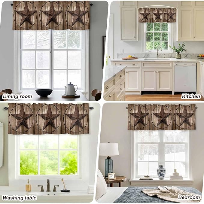 Vintage Texas Star Valances for Windows, 1 Panel - Image 7