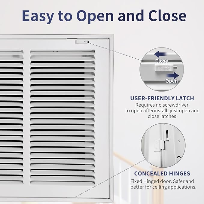 24"W x 12"H Steel Return Air Filter Grille - Image 4