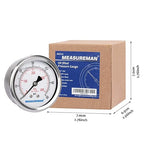 MEASUREMAN 2-1/2inch Dial Size, Liquid Filled Pressure Gauge, 0-60psi/400kpa - Image 6