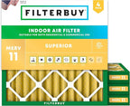 Filterbuy 10x10x2 Air Filter MERV 11 Superior Pet & Allergy Defense, by Filterbuy