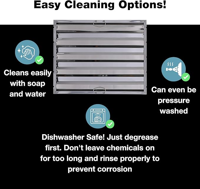 20" x 25" Stainless Steel Commercial Hood Filter – Dishwasher Safe, Welded - Image 7