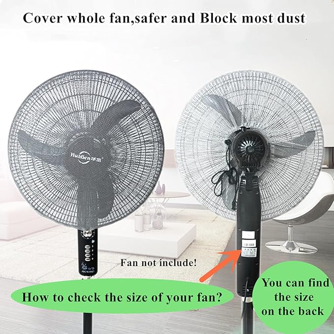 2 Pack-18" Fan Safety Protection Cover, Kid Children Finger Protect Fan Net - Image 5