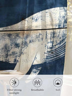 Sheer Curtains 72 Inches Long, Ocean Whale Blue Semi Sheer Curtains Light - Image 6