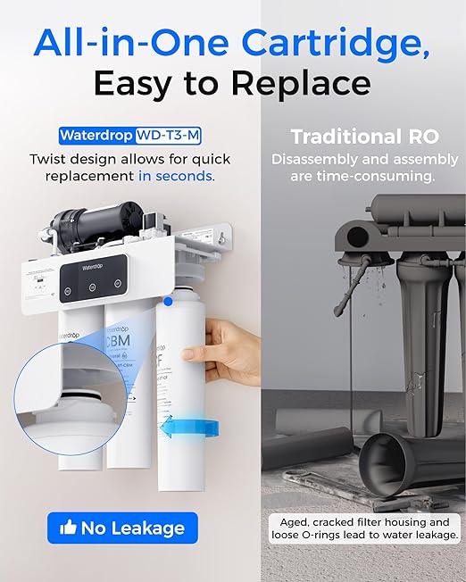Waterdrop WD-T3-M Remineralization Reverse Osmosis Water Filter, NSF/ANSI 372 - Image 9