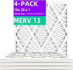 16x20x1 MERV 13 Pleated Air Filter MPR 1900 & FPR 10, Furnace Air Filters by Qingzhug