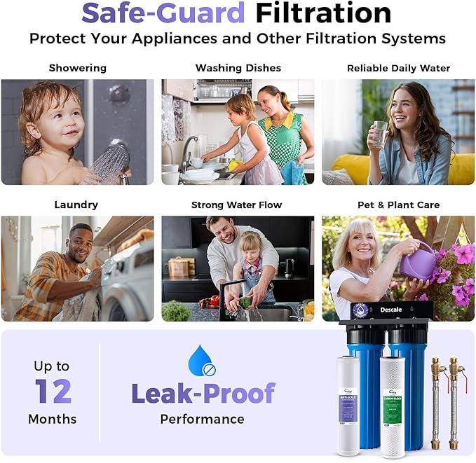 iSpring WGB22B-DS+AHPF12MNPT16X2 2-Stage Whole House Water Filter System w/ - Image 5