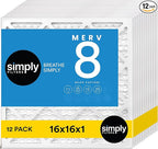 Simply 16x16x1 Air Filter, MERV 8, 12 Pack, by SimplyFilters