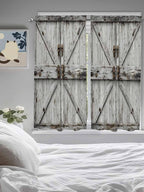 Vintage Gate Bedroom Curtains 63 Inches length, Farmhouse Wooden Grain Shabby - Image 5