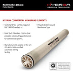 Hydron BW-4040 Reverse Osmosis Membrane – 4" x 40", 2400 GPD | High Performance - Image 3