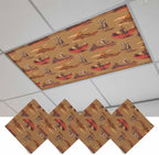Cowboys Horses 4 Pcs Fluorescent Light Covers 4 x 2 Feet, Desert Ethnic Winds - Image 2