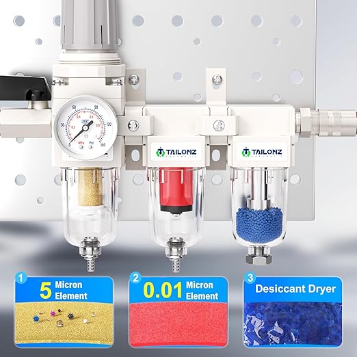 TAILONZ PNEUMATIC 0-150PSI 1/4 Inch NPT Grade 3 Stage Air Drying System - Image 4