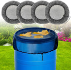 4 Pcs Rain Barrel Mesh Cover, 23.6 inch Water Collection Bucket Net by MODOSON