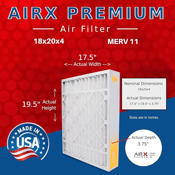 AIRX FILTERS WICKED CLEAN AIR. 18x20x4 Air Filter MERV 11 Electrostatic Pleated - Image 2