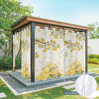 Summer Outdoor Curtains for Patio Lemon Gnome Leaf Linen Texture Waterproof - Image 7