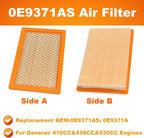 0E9371AS Air Filter for Gene-rac 410cc 530cc 8kW & 11kW Post 2013 Evolution - Image 3