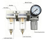 XingNEeng 1/4" NPT Compressed Air Filter Regulator Lubricator Combo, Water/Oil - Image 2