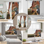 Farm Donkeys Living Room Curtains 84 Inch Length, Window Curtains Tab Top - Image 7