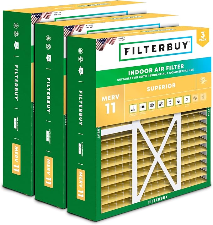 Filterbuy 20x22x5 Air Filter MERV 11 Superior Pet & Allergy Defense, Pleated by Filterbuy