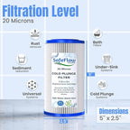5" x 2.5" Cold Plunge Filter 20 Micron – Fits The Pod Ice Cold Plunge Water - Image 4