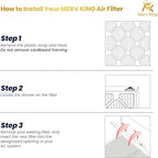 MervKing 20x20x1 Air Filter Actual Size: 19.7" x 19.7" x 0.75" MERV 13 MPR - Image 4