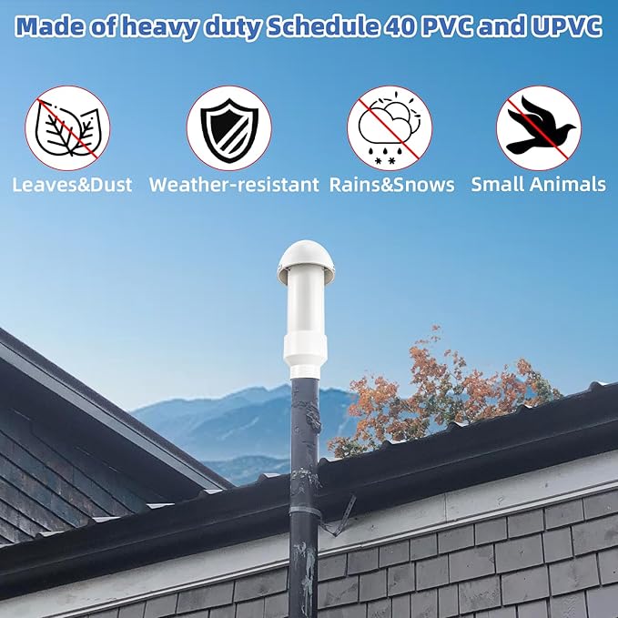 2 Inch Vent Stack Pipe Filter, Sewer Vent Septic Filter Vents Pipe Cap - Image 5
