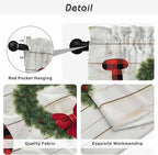 Christmas Wreaths Window Curtains 63 Inch Long 2 Panel Set, Rod Pocket Bedroom - Image 9