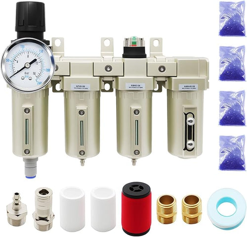 3/4" NPT Industrial Grade 4 Stage Gas Drying System, Coalescing Filter by Jecoupoon