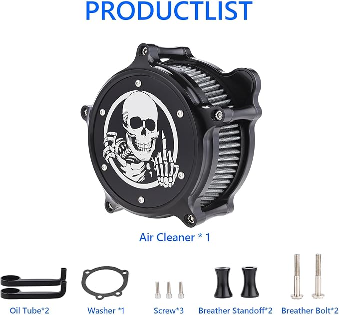 Motorcycle Air Filter Skull Style Air Cleaner - Image 6