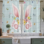Easter Window Curtains 63 Inch Long 2 Panel Set, Rod Pocket Bedroom Curtains & by Unknown