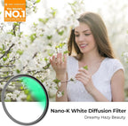 K&F CONCEPT 49mm White Mist 1/4 Filter, 18 Multi-Layer Coatings Dreamy Soft - Image 2
