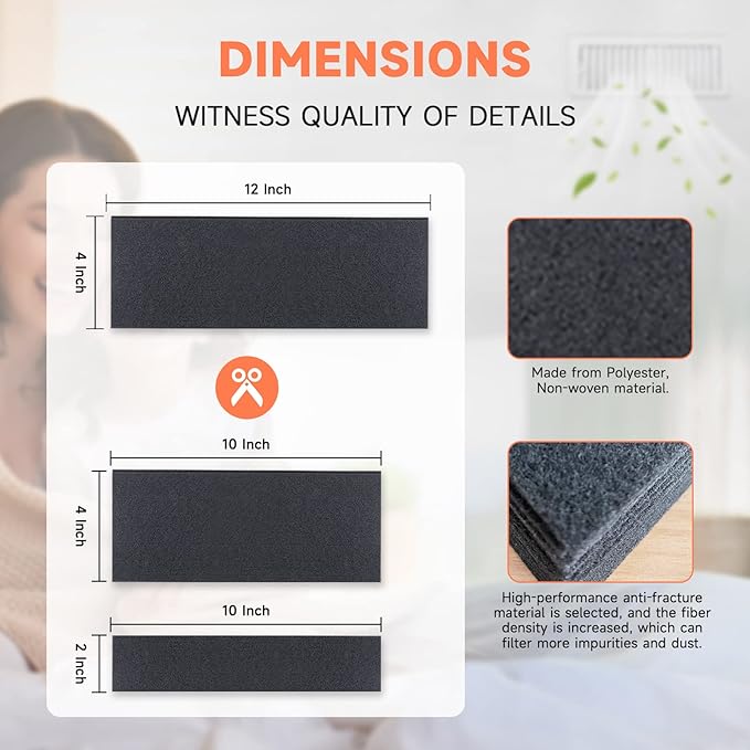 Carbon Filter 12 Pack 4" x 12" Activated Charcoal Air Vent Filters Premium - Image 4