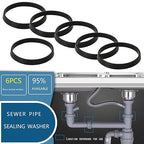 6PCS Kitchen Sink Filter Sealing Ring, Drain Pipe conical Rubber Gasket - Image 3
