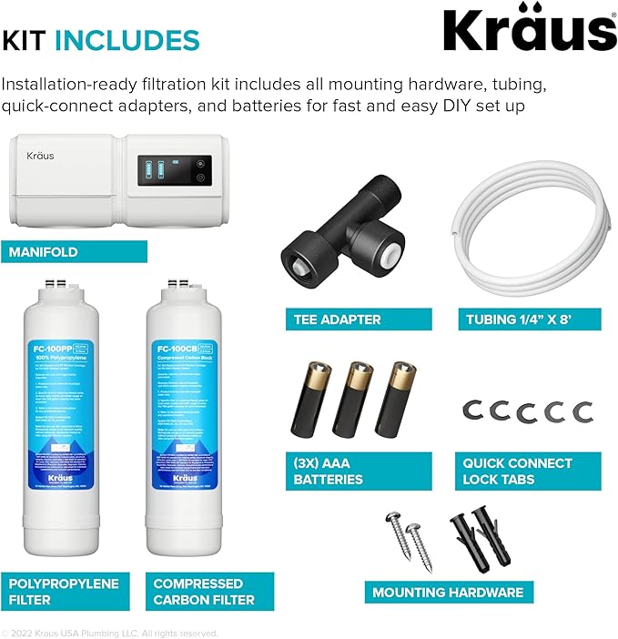 KRAUS Purita 2-Stage Carbon Block Under-Sink Water Filtration System - Image 9