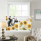 Retro Farmhouse Floral Kitchen Curtains 36 Inch Length, Small Window Curtains - Image 2