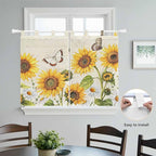 Farm Sunflowers Bedroom Curtains 63 Inch Length, Window Curtains Tab Top - Image 4