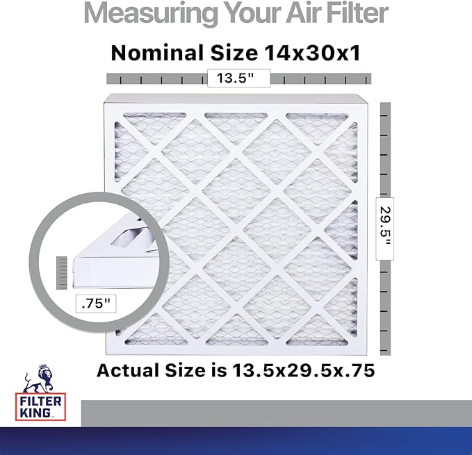 Filter King 14x30x1 Air Filter | 4-PACK | Carbon MERV 8 HVAC Pleated A/C - Image 2