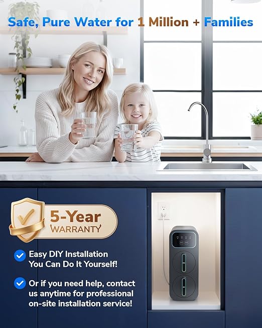 E6 600GPD Compact Space-Saving Under Sink RO Water Filter, Reverse Osmosis - Image 2