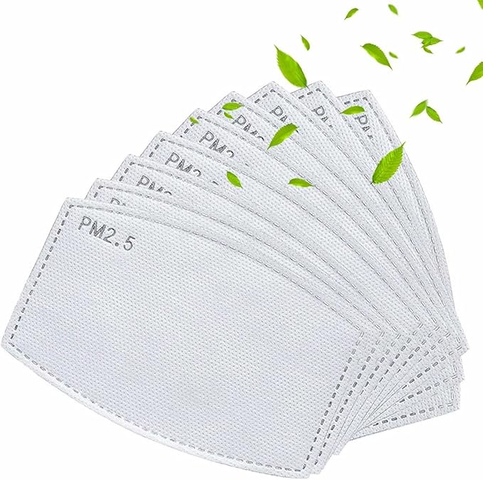 100 Pcs Activated Carbon PM2.5 Mask Filter Paper 5 Layers Replacement PM 2.5 by NBDIB