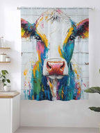 Sheer Curtains 63 Inch Length, Farmhouse Oil Painting Semi Sheer Curtains Light - Image 2