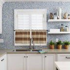 Retro Country Brown Wooden Board Window Valance Curtains, Farmhouse Gradient - Image 8