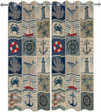 Oceans Outdoor Curtains for Patio Shell Starfish Whales Summer Vintage - Image 9