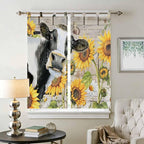 Yellow Sunflowers Bedroom Curtains 72 Inch Length, Window Curtains Tab Top - Image 2