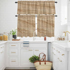 Kitchen Curtains Tiers and Valance Set of 3, Country Farmhouse Light Filtering - Image 3