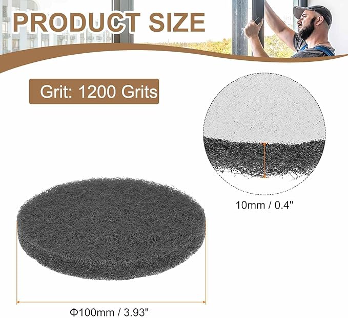 HARFINGTON 24pcs Scrubber Scouring Pads 1200 Grits 4 Inch Drill Power Brush - Image 2