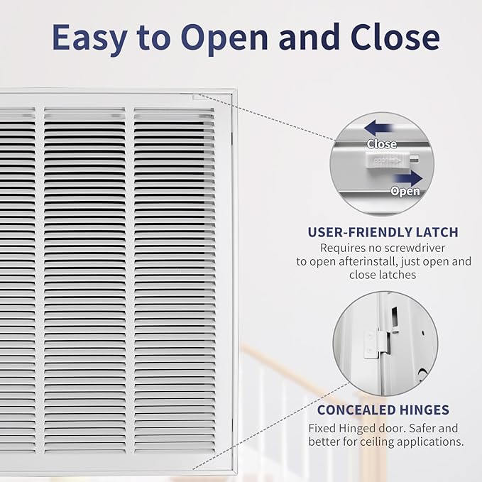 24"W x 24"H Steel Return Air Filter Grille - Image 4