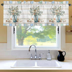 Kitchen Valances for Window, Ocean Starfish Conch Shell Eucalyptus Light - Image 8