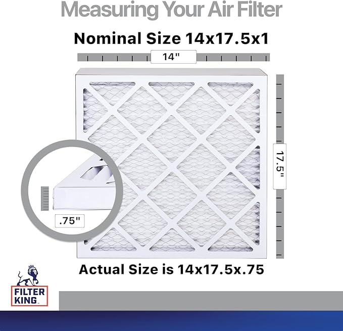 Filter King 14x17.5x1 Air Filter | 4-PACK | Carbon MERV 8 HVAC Pleated A/C - Image 2